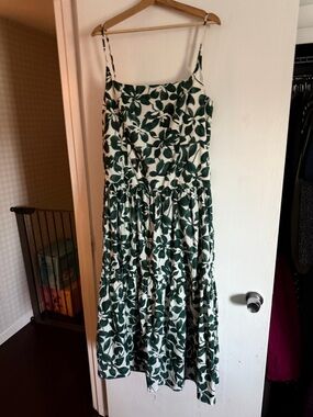 Rachel Zoe Green and White Floral Midi Dress